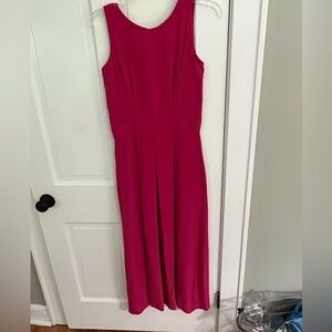 J. Peterman 100% Silk Hot Pink Maxi Dress size Small Quiet Luxury Wedding Guest